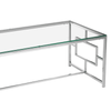 Inspire Clear Glass Silver Base Coffee Table