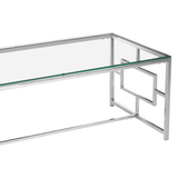 Inspire Clear Glass Silver Base Coffee Table