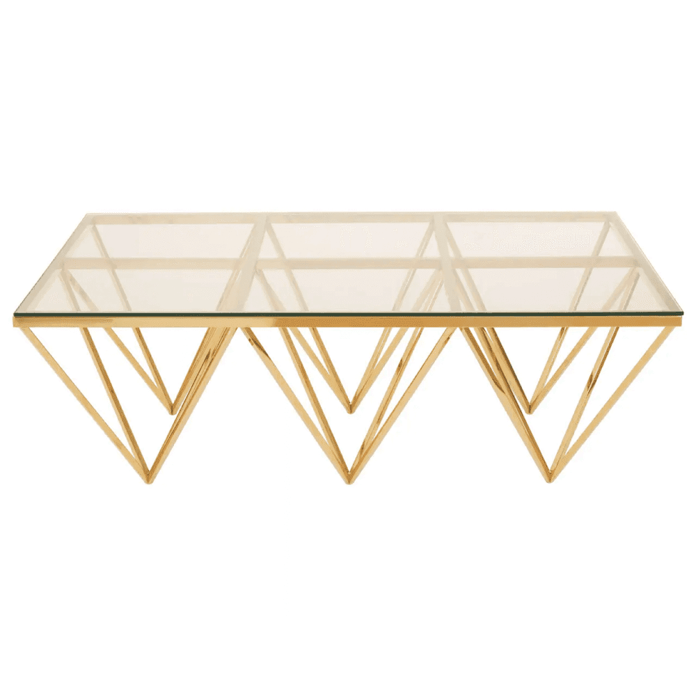 Inspire Gold Spike Triangles Coffee Table
