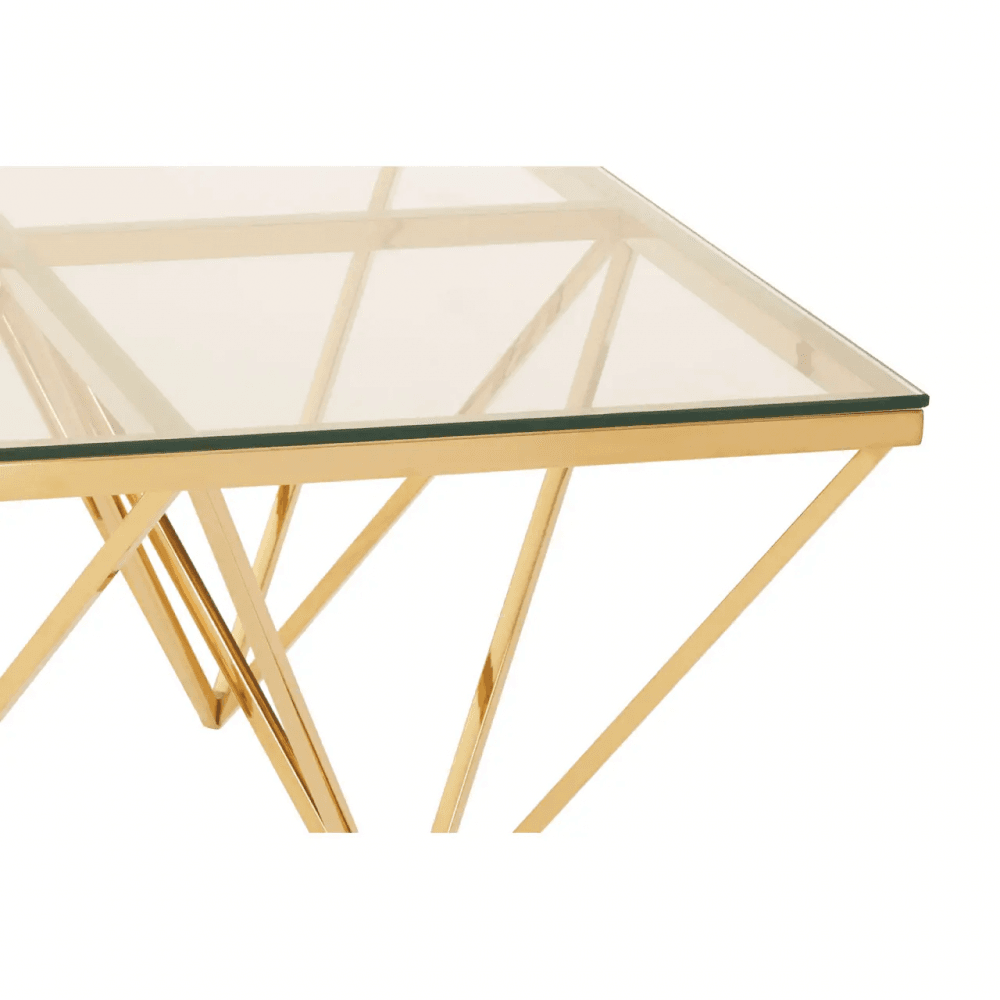 Inspire Gold Spike Triangles Coffee Table
