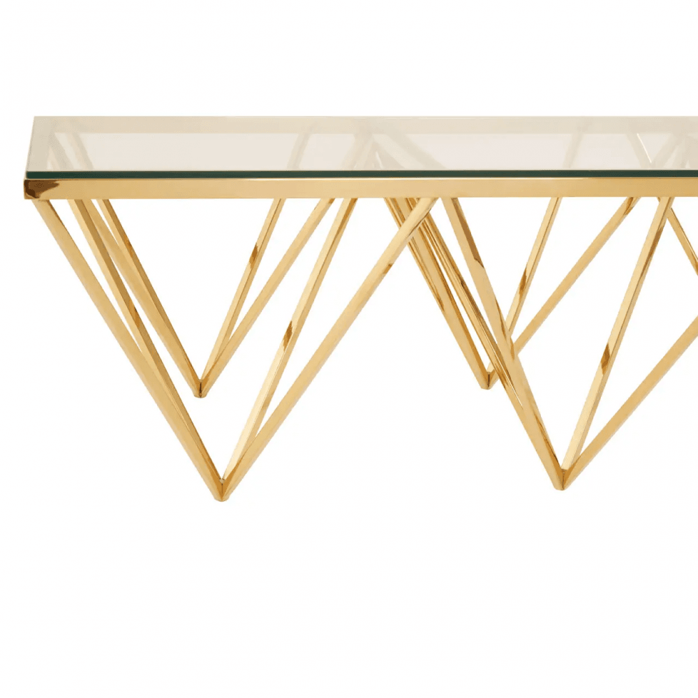Inspire Gold Spike Triangles Coffee Table