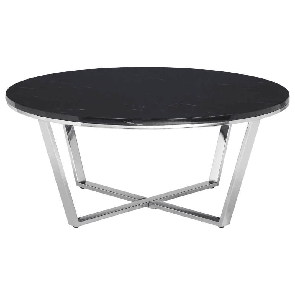 Inspire Round Black Faux Marble Coffee Table