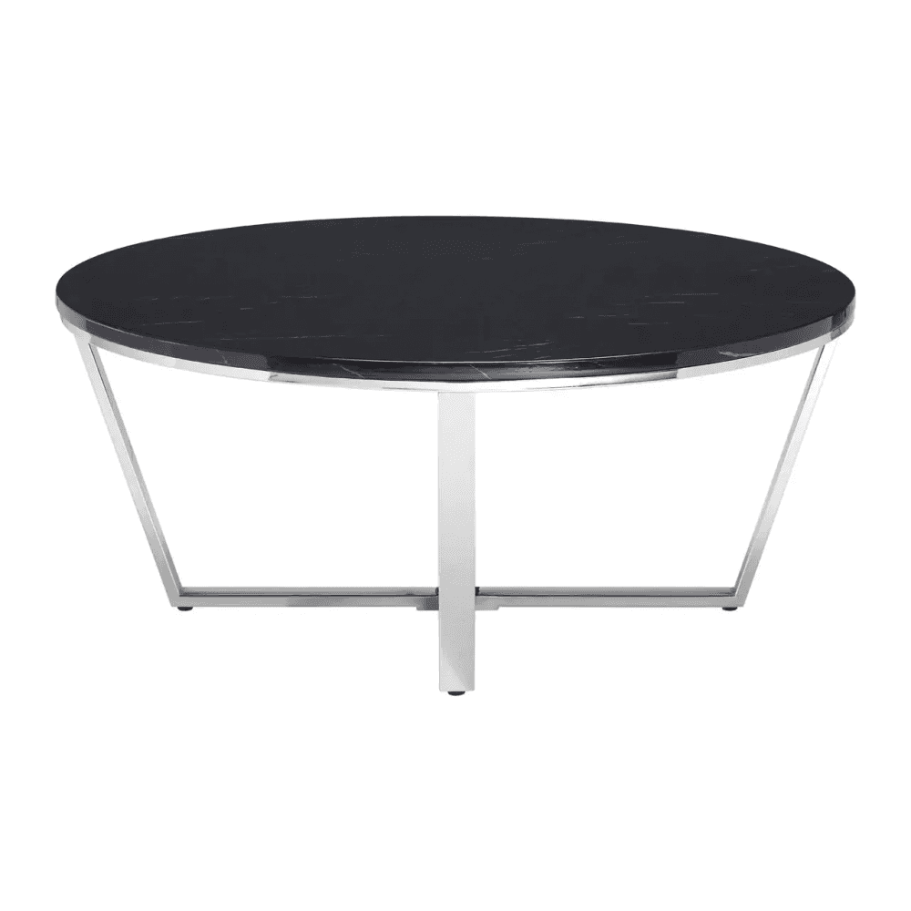 Inspire Round Black Faux Marble Coffee Table