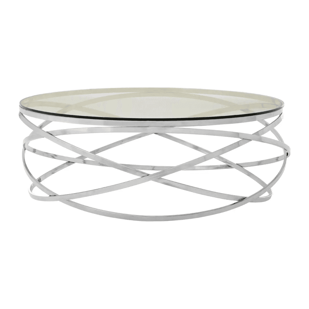 Inspire Round Silver Swirl Base Coffee Table