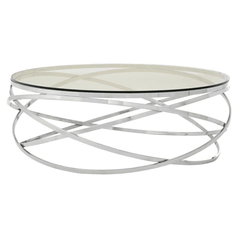 Inspire Round Silver Swirl Base Coffee Table