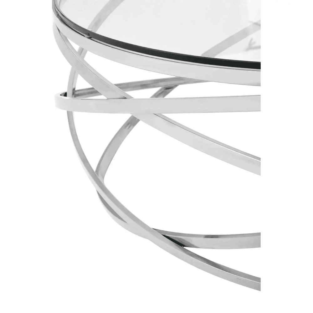 Inspire Round Silver Swirl Base Coffee Table