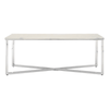 Inspire White Faux Marble Chrome Coffee Table