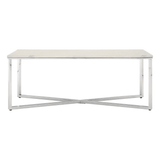 Inspire White Faux Marble Chrome Coffee Table