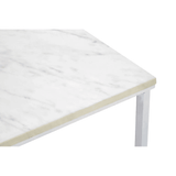Inspire White Faux Marble Chrome Coffee Table