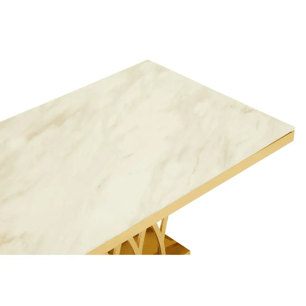Lavello White Marble And Titan Gold Coffee Table