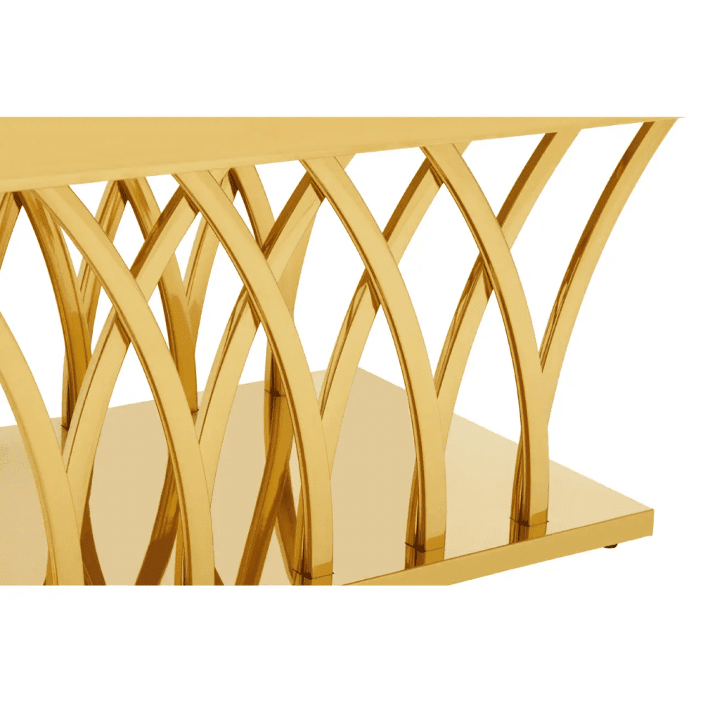 Lavello White Marble And Titan Gold Coffee Table