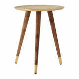 Nomad Metal And Gold Finish Carve Side Table