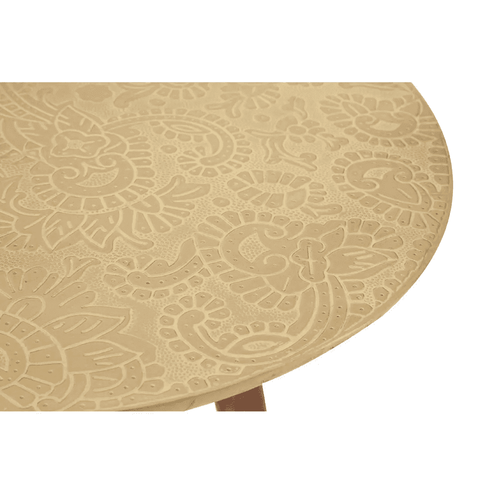 Nomad Metal And Gold Finish Carve Side Table
