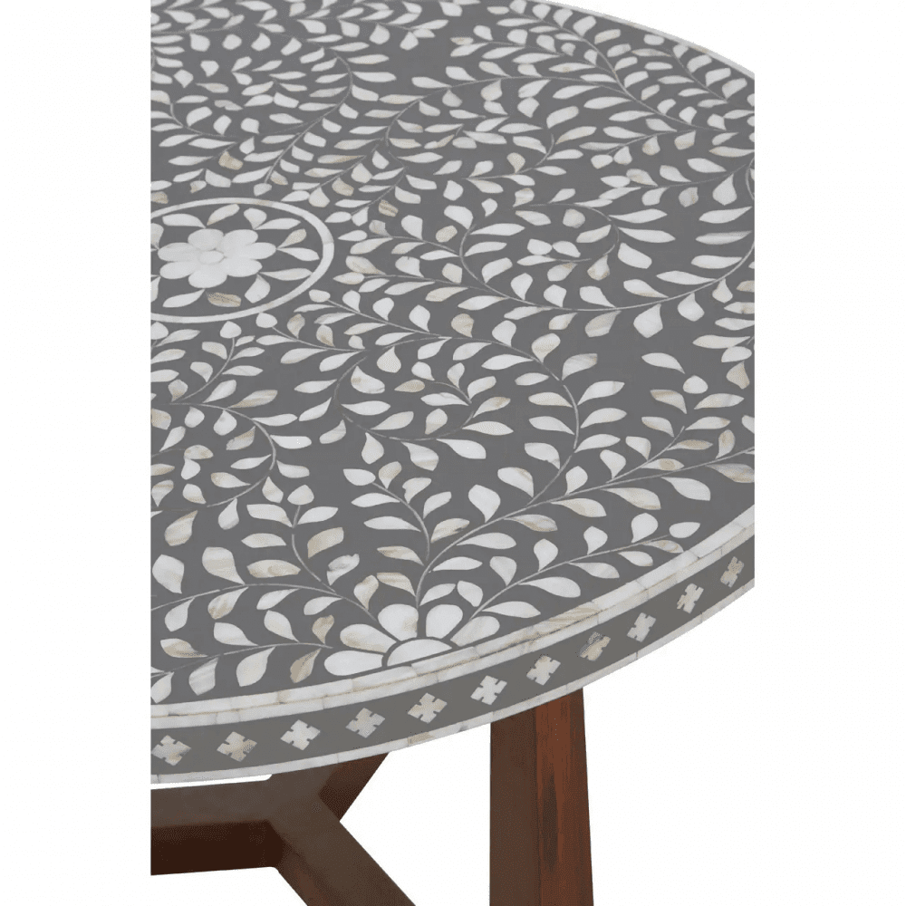 Meridian Round Coffee Table in Mother of Pearl Design Detail