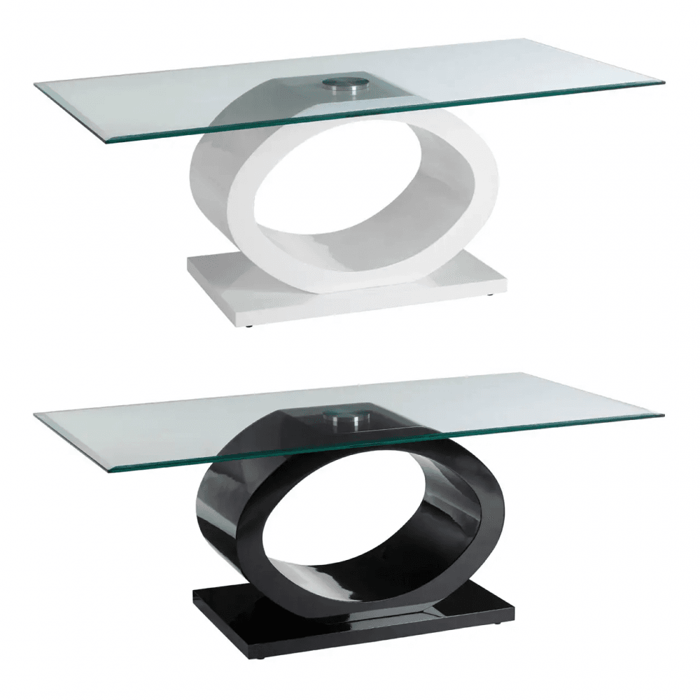 Nova O Shaped Coffee Table With Black Base