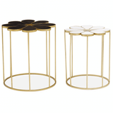 Lila Set Of Two Black And White Petal Tables