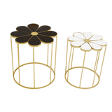 Lila Set Of Two Black And White Petal Tables