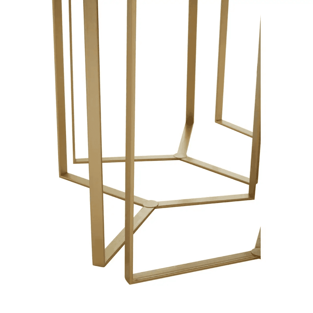 Lila Six Piece Black Top And Gold Frame Table Set