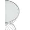 Giselle Hourglass Mirrored Top Silver Frame Side Table