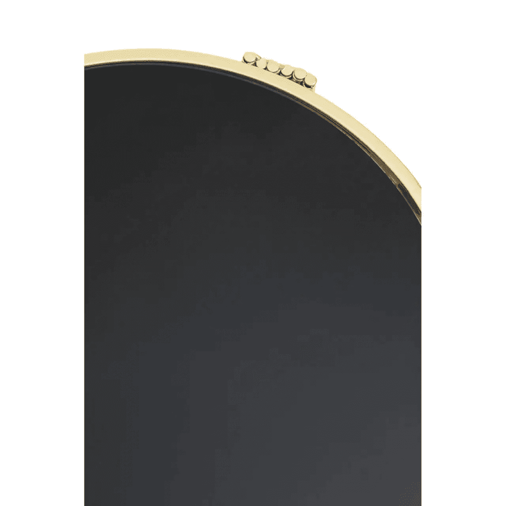 Giselle Round End Table Black Mirror And Gold Frame