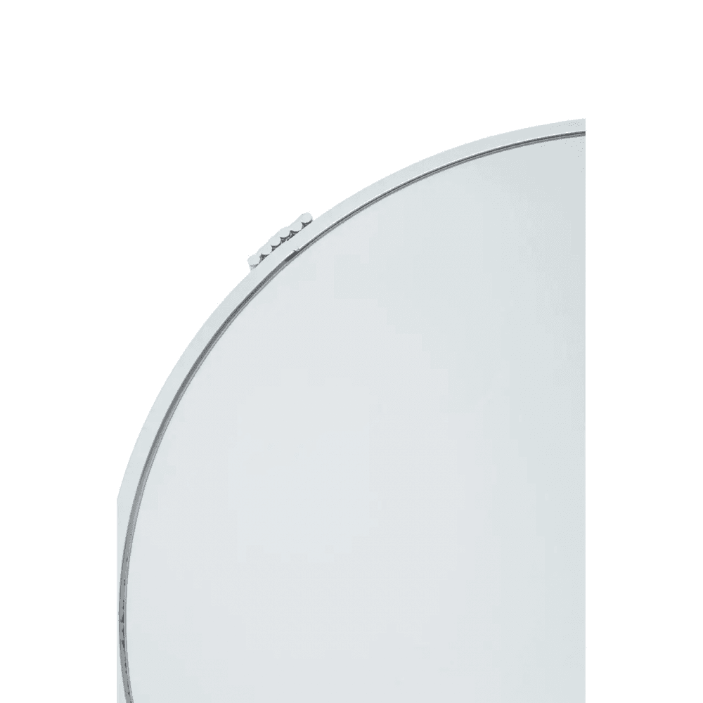 Giselle Round Mirrored Top Silver Frame Table