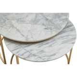 Aurelia Nest Of 2 White Marble Coffee Tables
