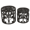 Jaxon Set Of Two Black Natural Rattan Tables