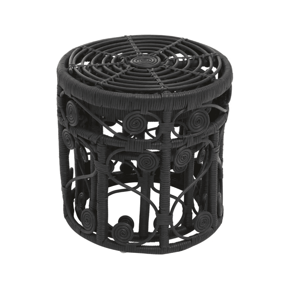 Jaxon Set Of Two Black Natural Rattan Tables
