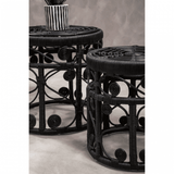 Jaxon Set Of Two Black Natural Rattan Tables