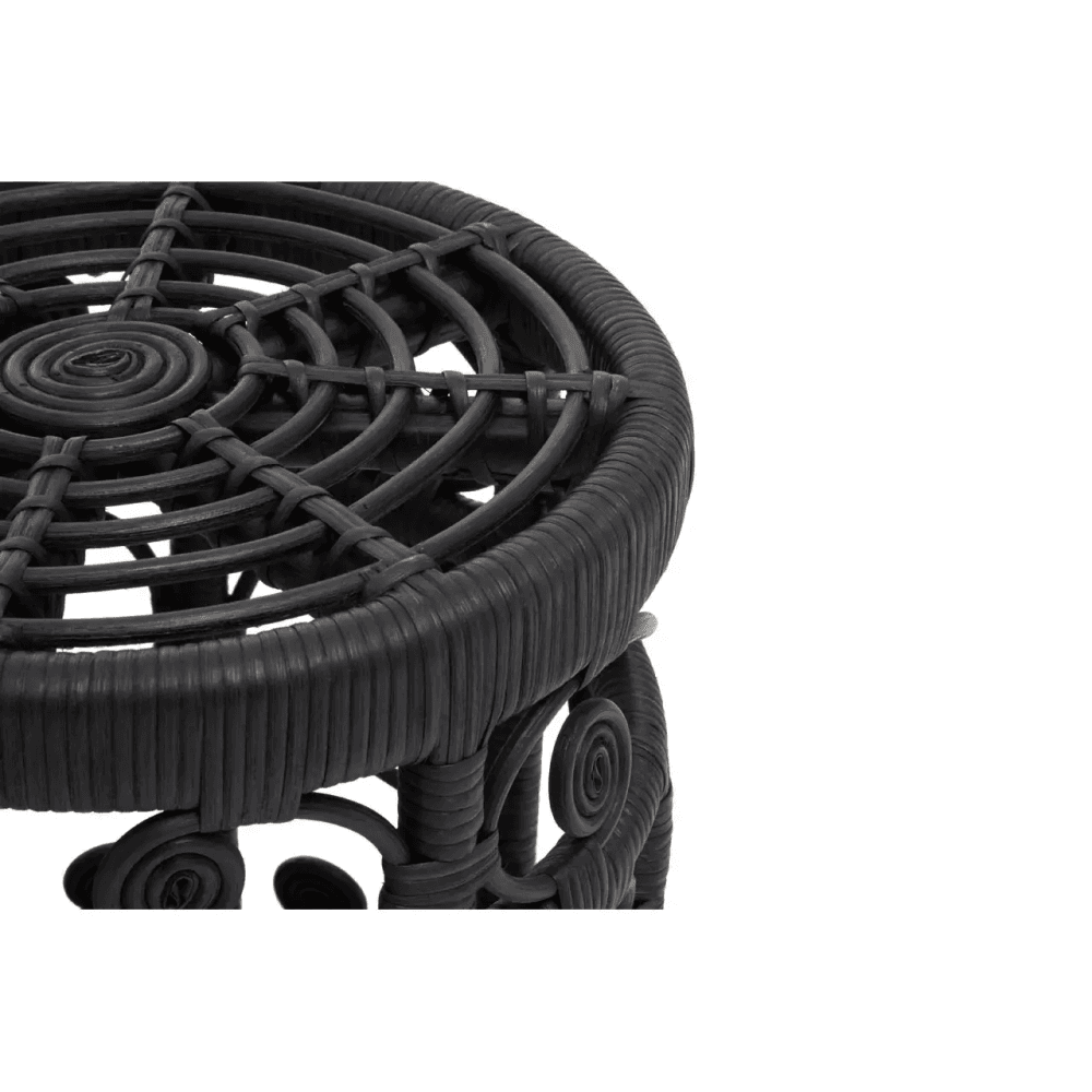 Jaxon Set Of Two Black Natural Rattan Tables