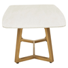 Elara White Marble Coffee Table With Brushed Gold Base