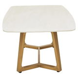 Elara White Marble Coffee Table With Brushed Gold Base