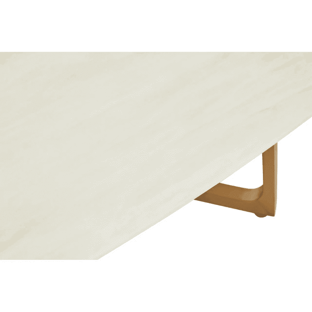 Elara White Marble Coffee Table With Brushed Gold Base