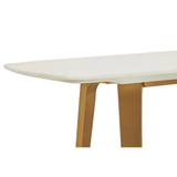 Elara White Marble Coffee Table With Brushed Gold Base