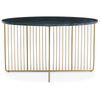 Avery Green Marble And Gold Frame Coffee Table