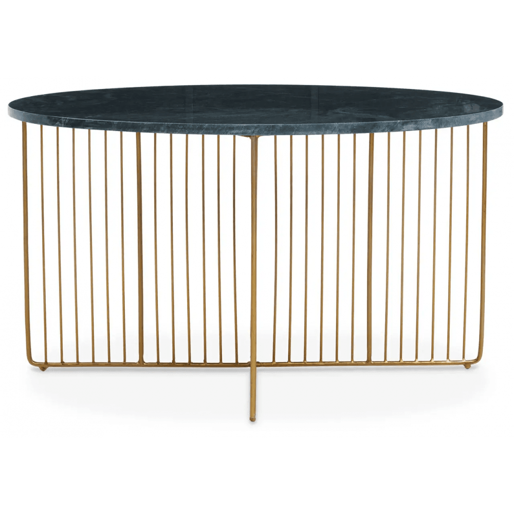 Avery Green Marble And Gold Frame Coffee Table