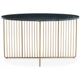 Avery Green Marble And Gold Frame Coffee Table
