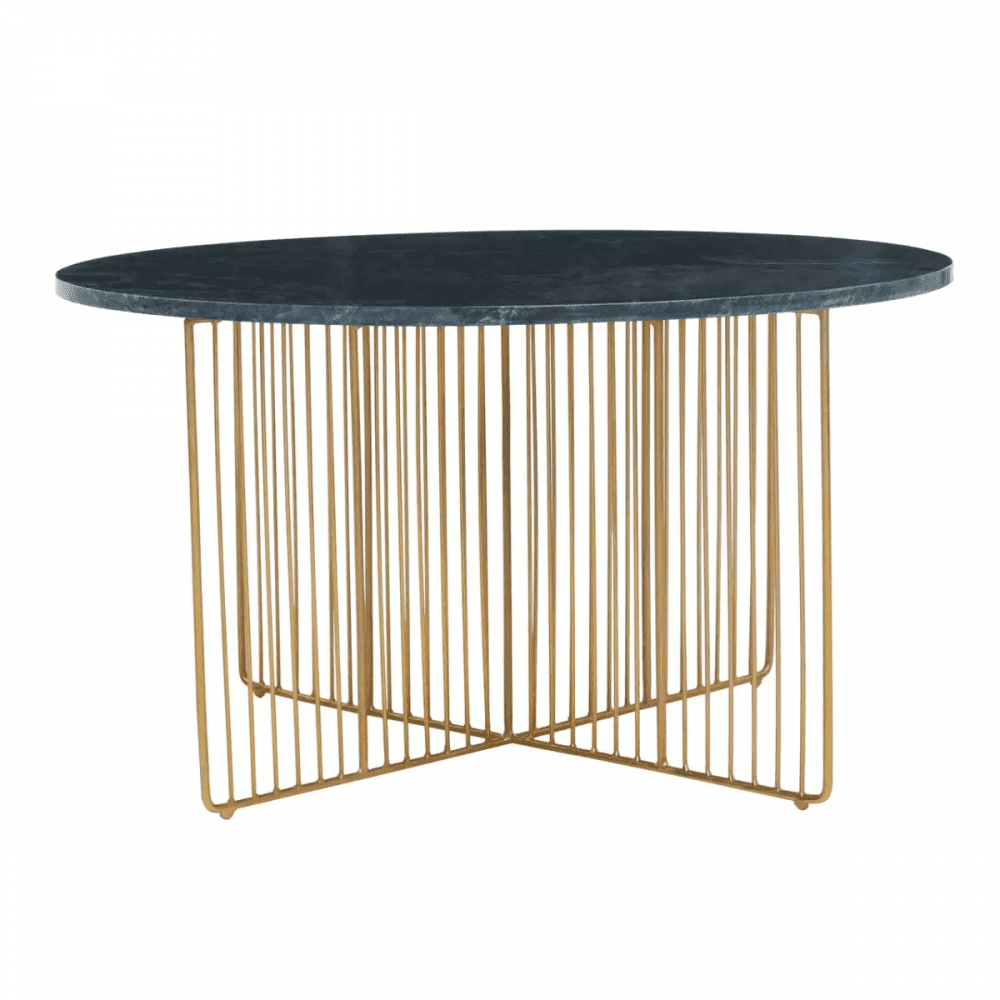 Avery Green Marble And Gold Frame Coffee Table