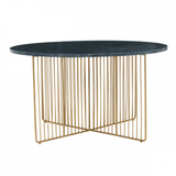 Avery Green Marble And Gold Frame Coffee Table