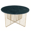 Avery Green Marble And Gold Frame Coffee Table