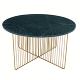 Avery Green Marble And Gold Frame Coffee Table