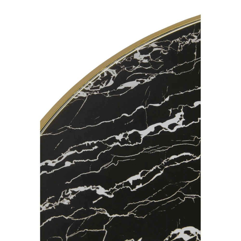 Belmore Black Marble Effect Gold Base Coffee Table