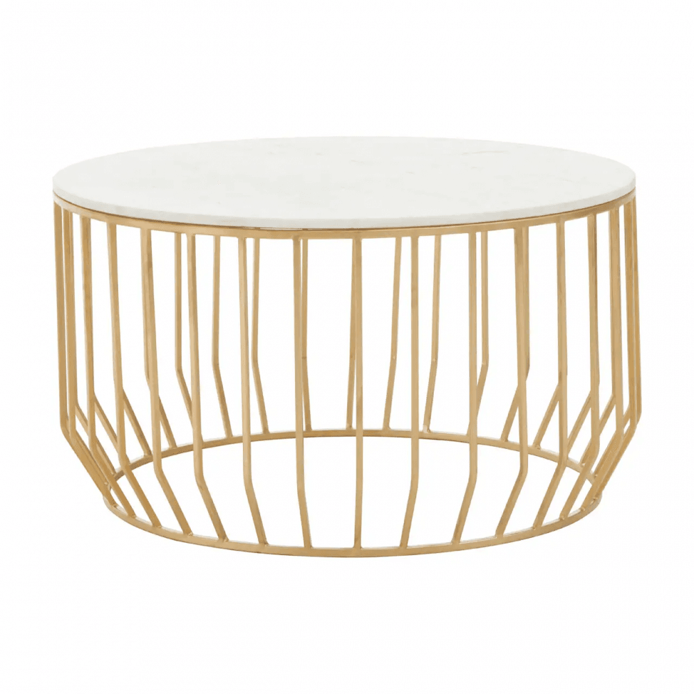Addison White Marble And Gold Coffee Table