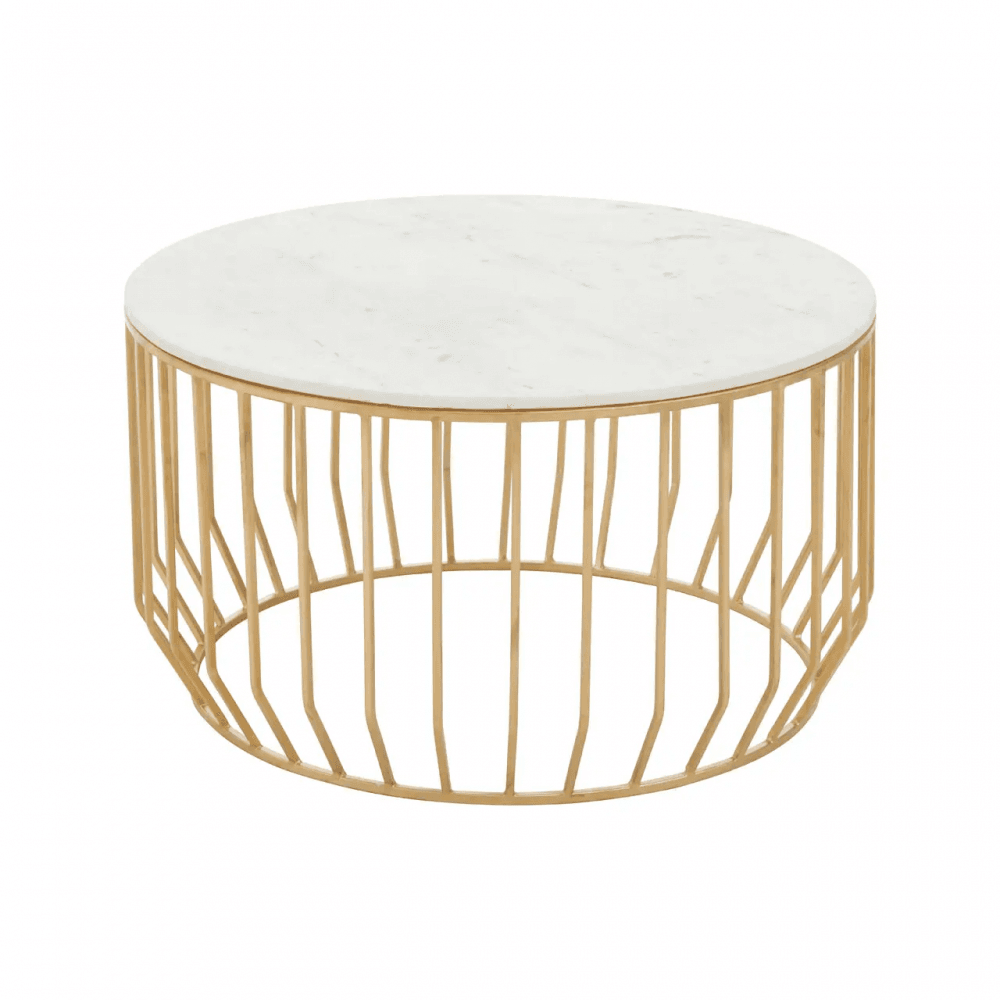 Addison White Marble And Gold Coffee Table