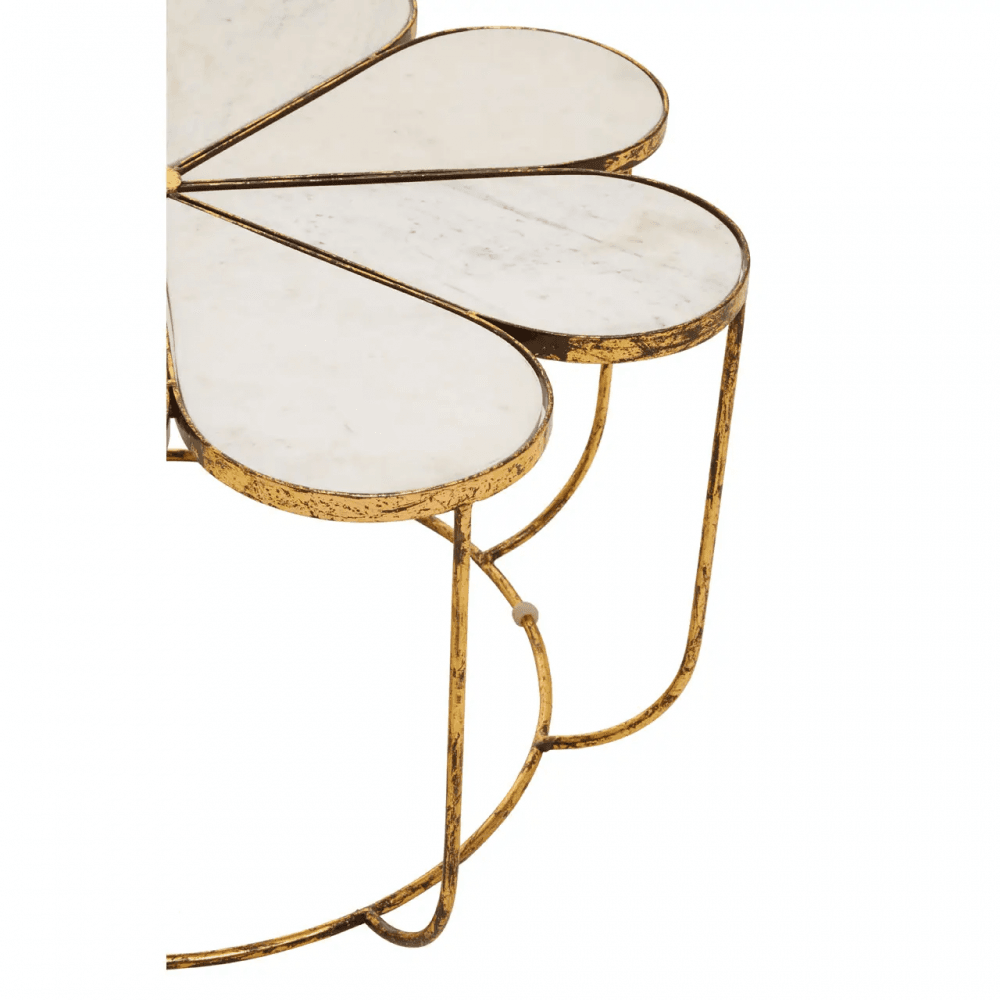 Elsie Petal Coffee Table With Marble Top