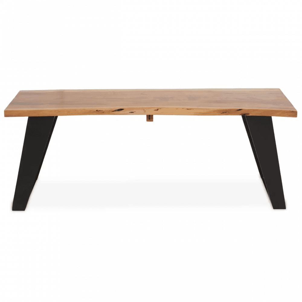 Valora Acacia Wood And Looped Iron Base Coffee Table