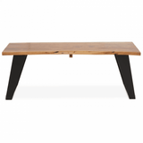 Valora Acacia Wood And Looped Iron Base Coffee Table