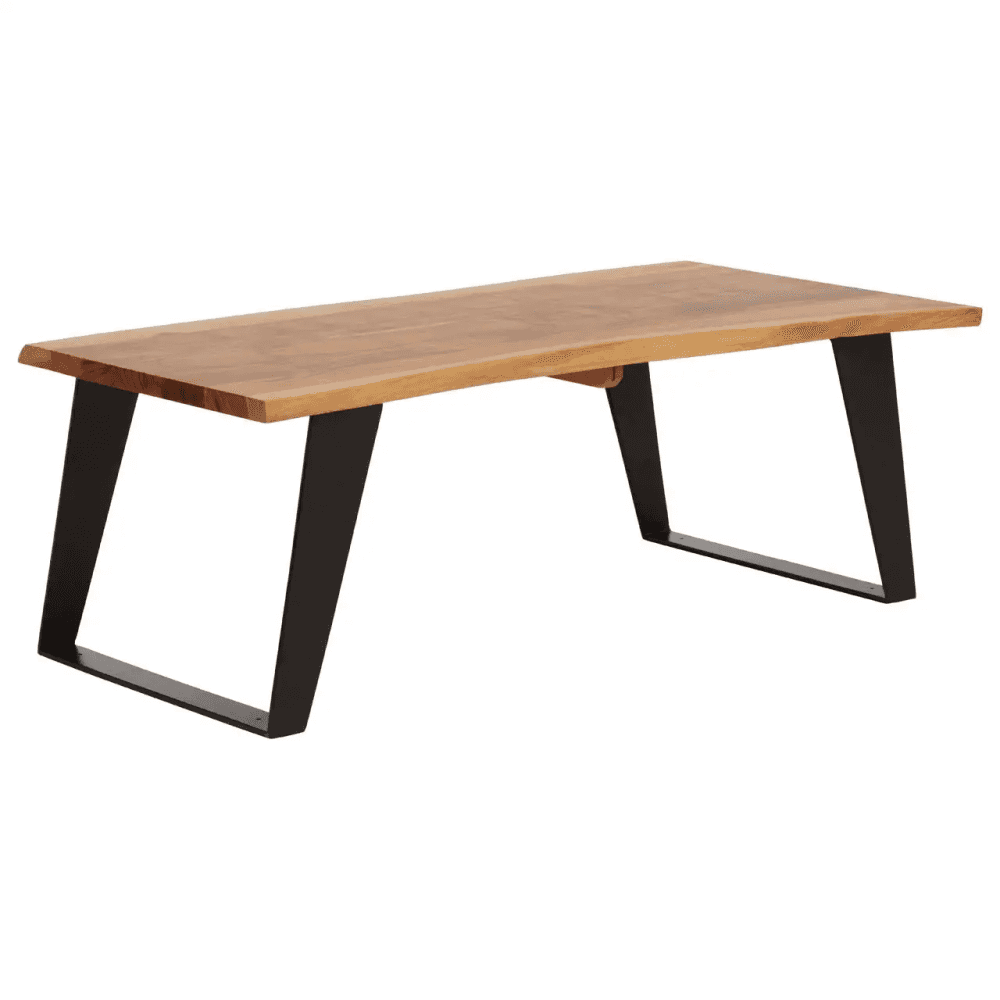 Valora Acacia Wood And Looped Iron Base Coffee Table