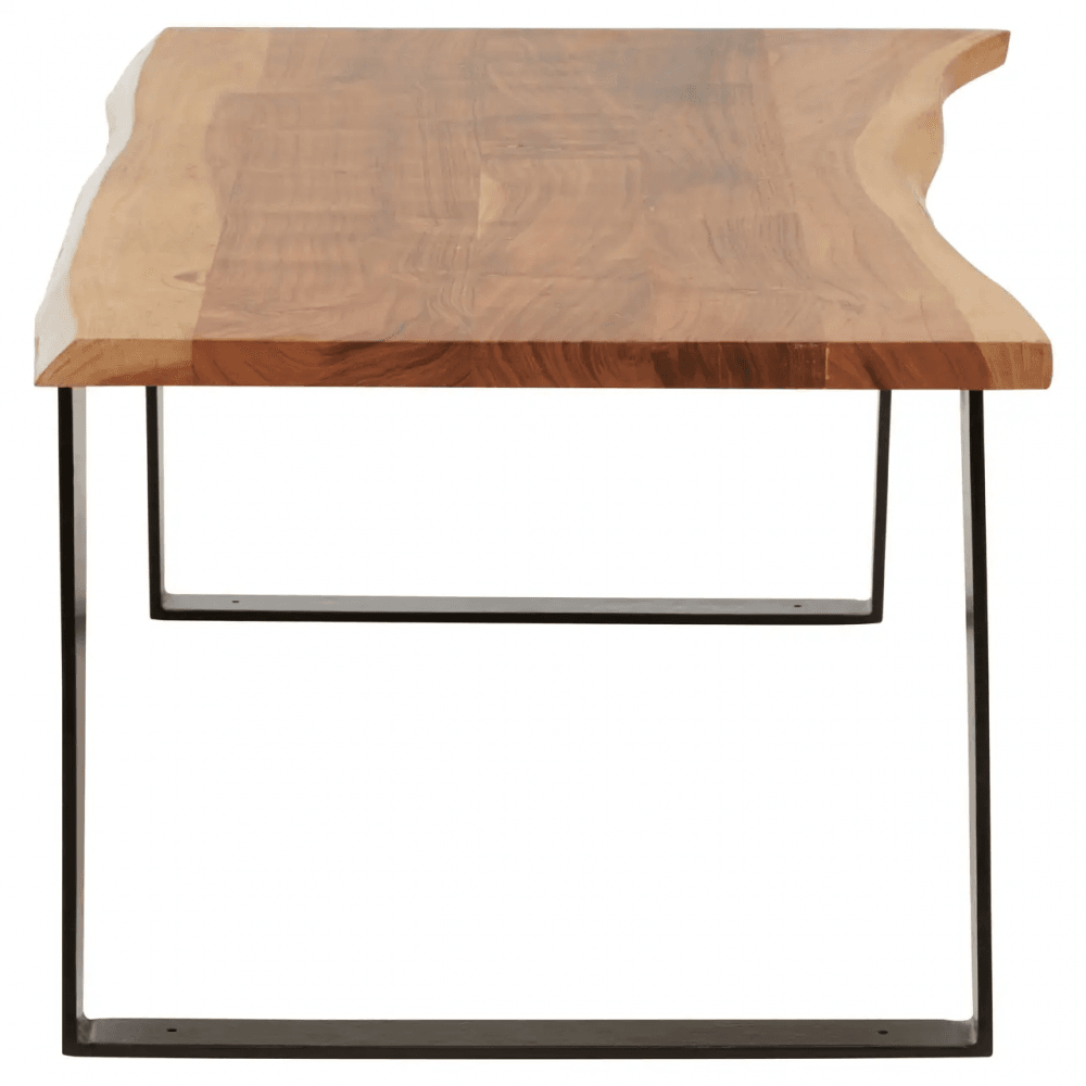 Valora Acacia Wood And Looped Iron Base Coffee Table