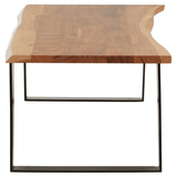 Valora Acacia Wood And Looped Iron Base Coffee Table